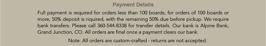 order and payment information | pioneerlogsiding